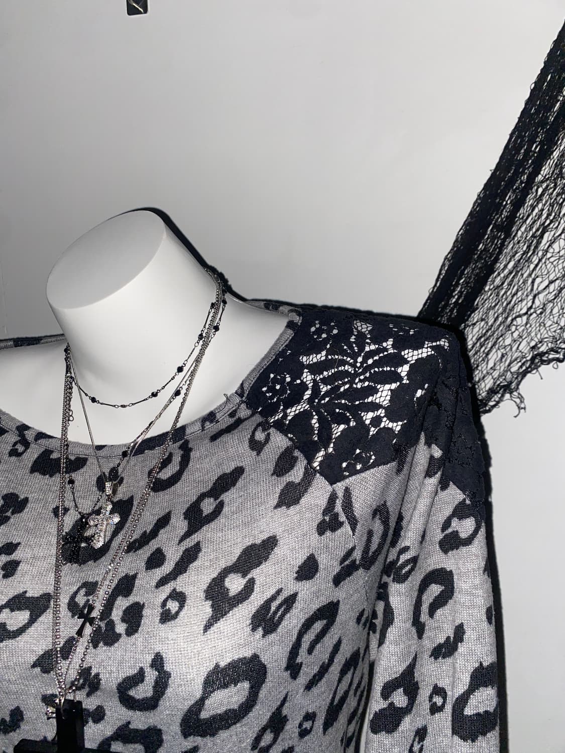 ꒰ঌ 오네갸루 레오파드 시스루 롱슬리브 ໒꒱ 상품이미지4