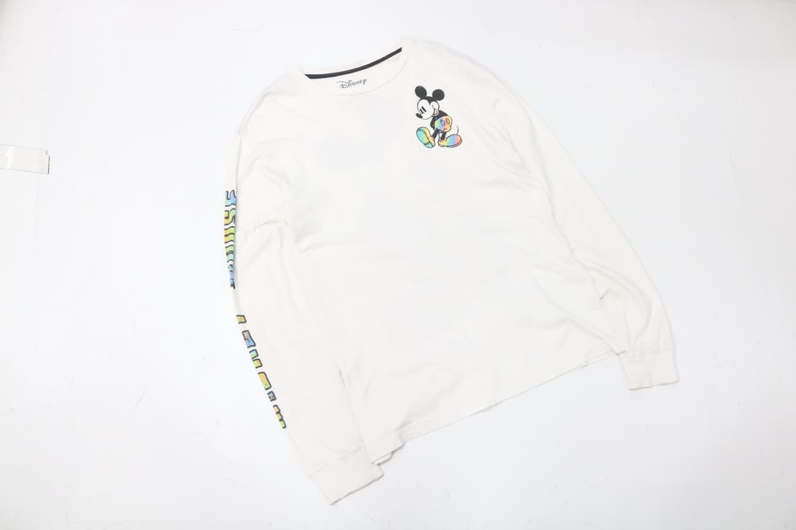 디즈니 정품 빈티지 미키 마우스 레인보우 다이 타이 롱 슬리브 (M) 상품이미지6