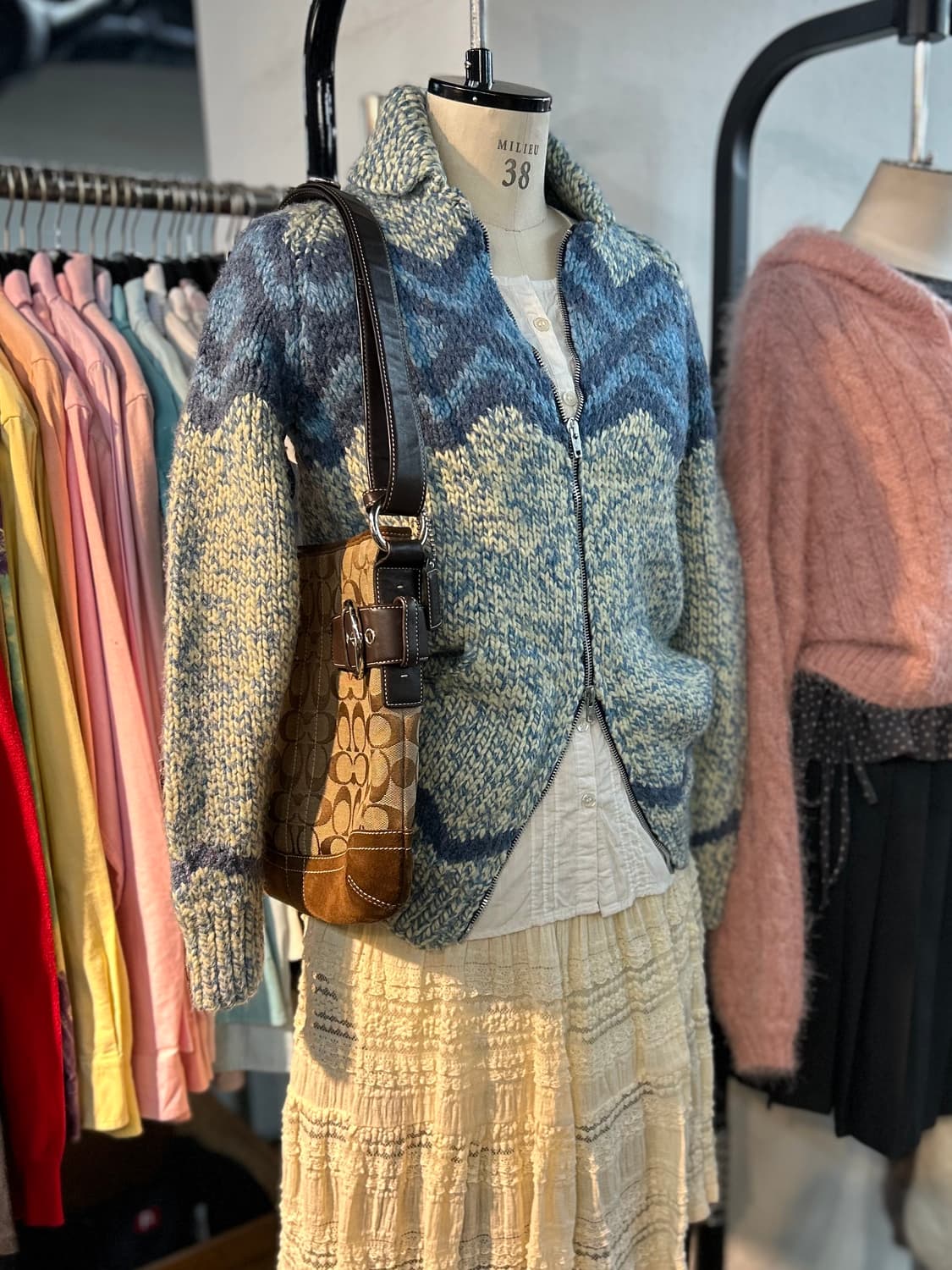 Vintage Blue y2k Cowichan 상품이미지1