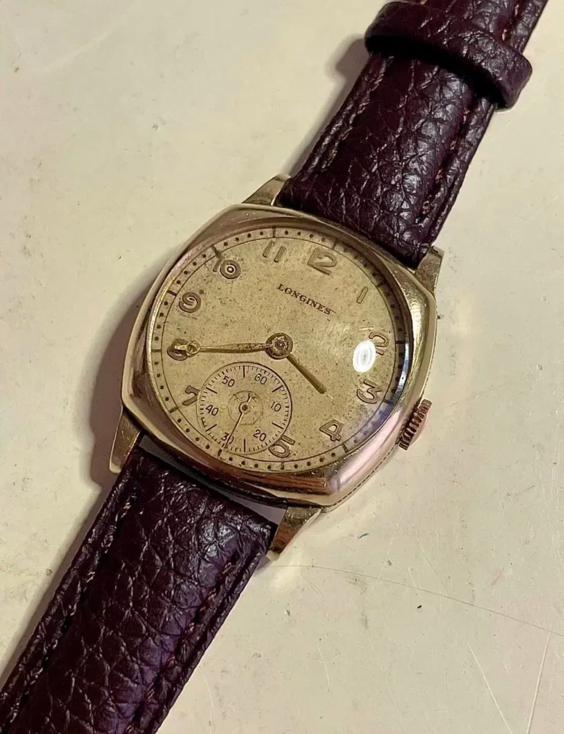 1940년대 빈티지 론진 10K 도금 쿠션 수동 시계 LONGINES 상품이미지1