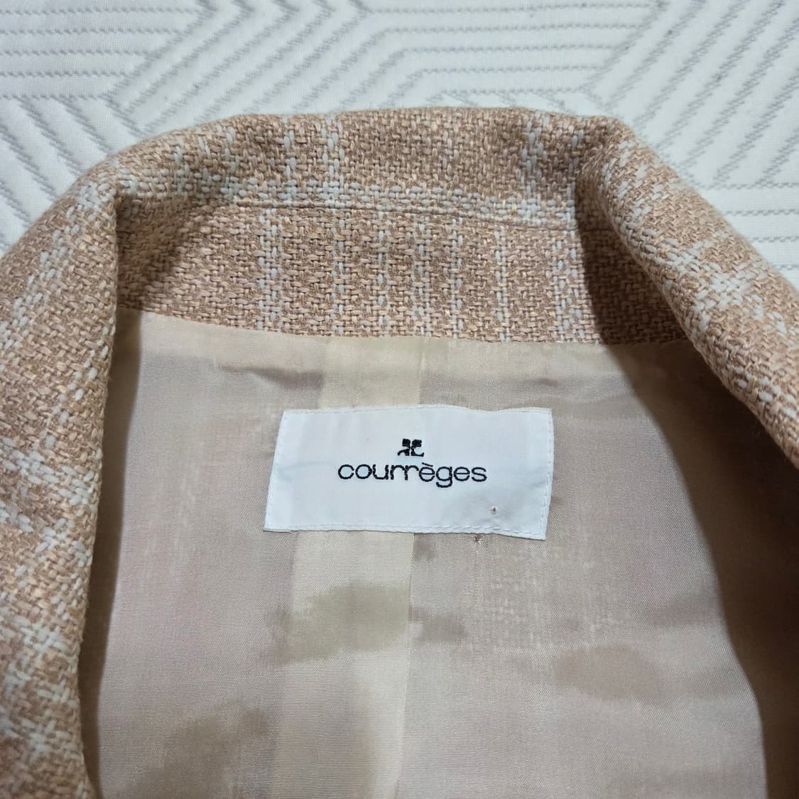 꾸레쥬 살몬 트위드 자켓 상품이미지4