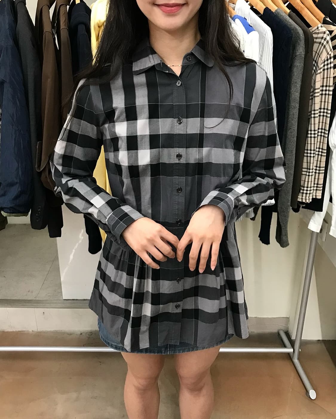 버버리 체크 블라우스 셔츠 상품이미지6