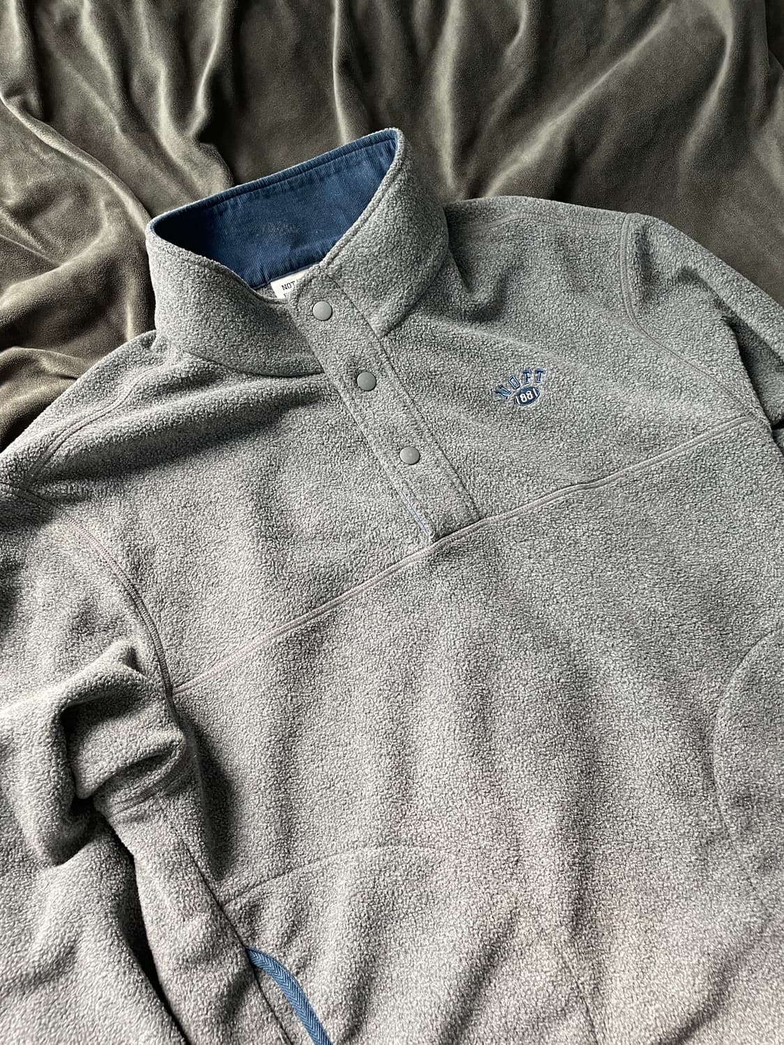 낫온리포투데이 플리스 버튼 풀오버 [그레이] 상품이미지1