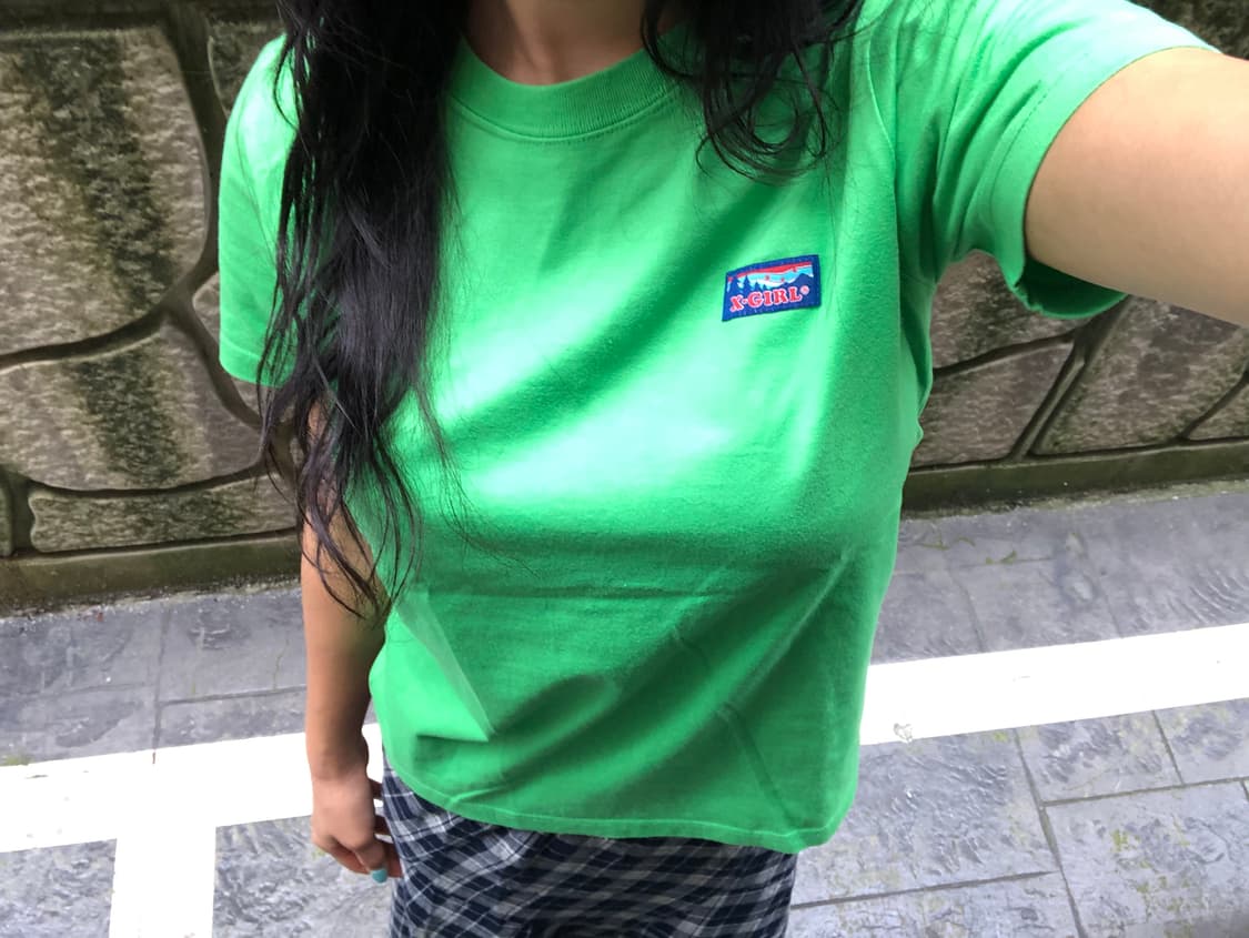 엑스걸 X-girl 그린 반팔티셔츠 size 1 상품이미지5