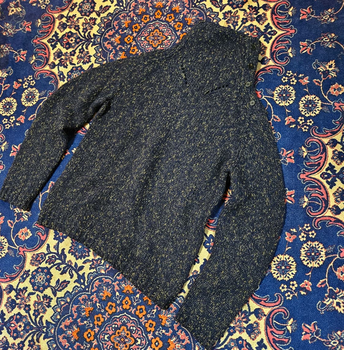 솔리드옴므(SOLID) 하이넥 버튼 스웨터 니트 48size 상품이미지1