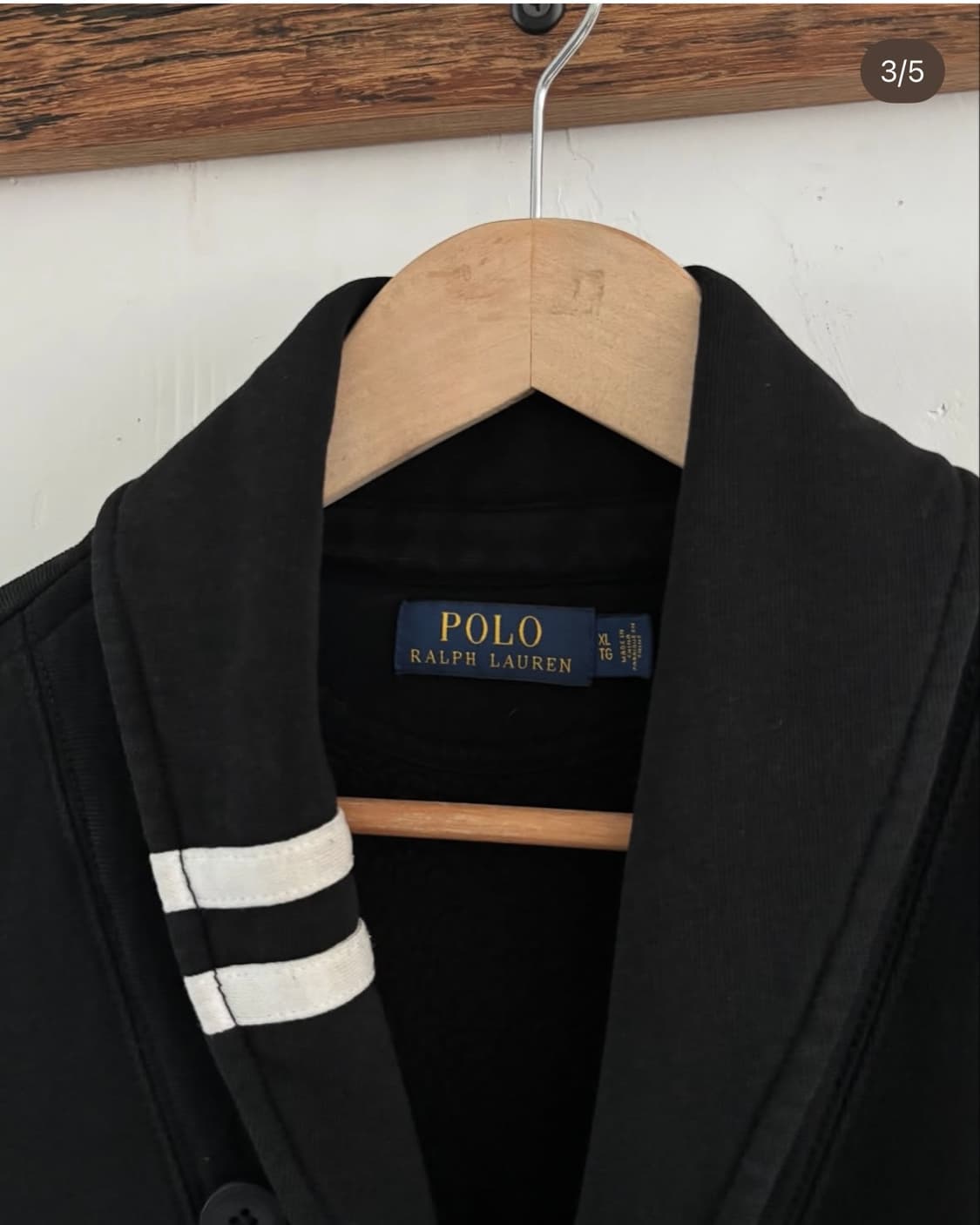 Polo 폴로 랄프로렌 신형 로잉 클럽 블랙 스컬 숄카라 가디건 상품이미지3