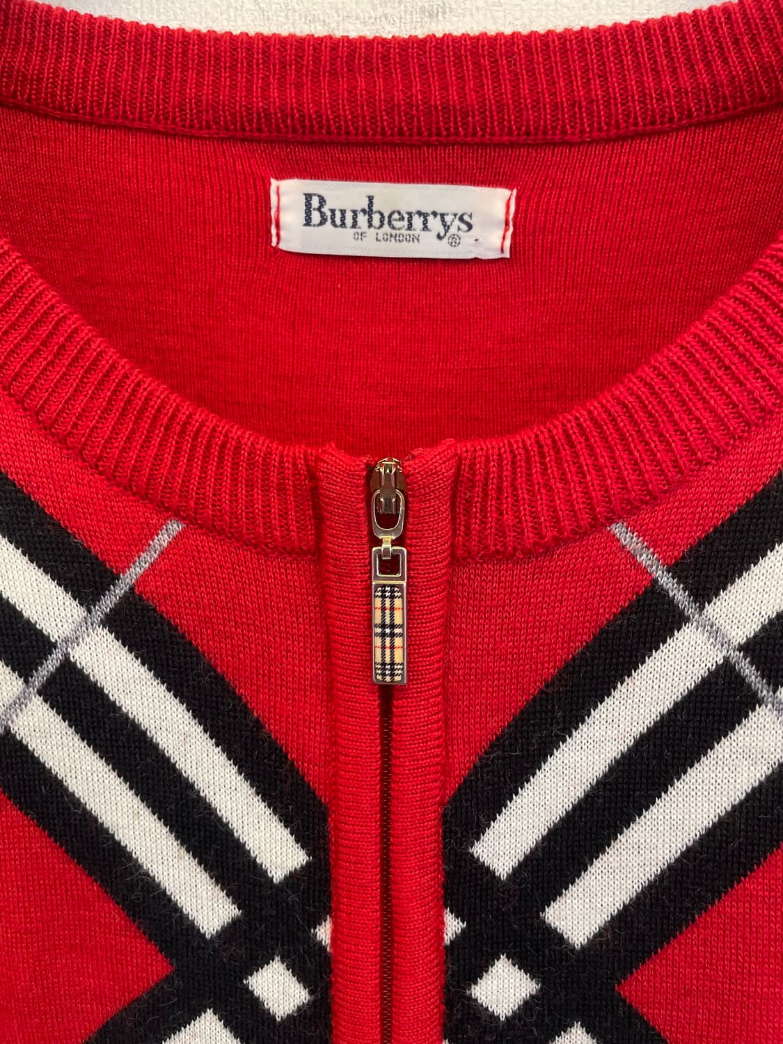버버리 울니트조끼베스트 니트집업:) 체크조끼니트 울100% 상품이미지5