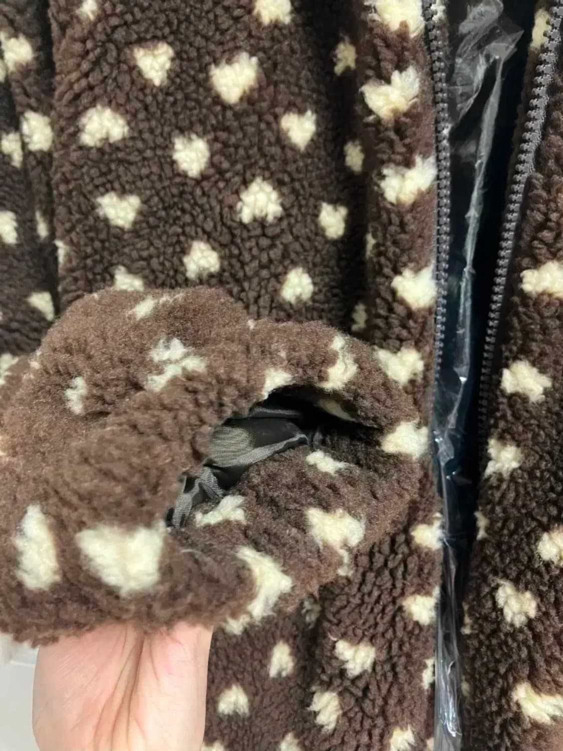 [wioe] 브라운 하트 덤블 집업 자켓 상품이미지4