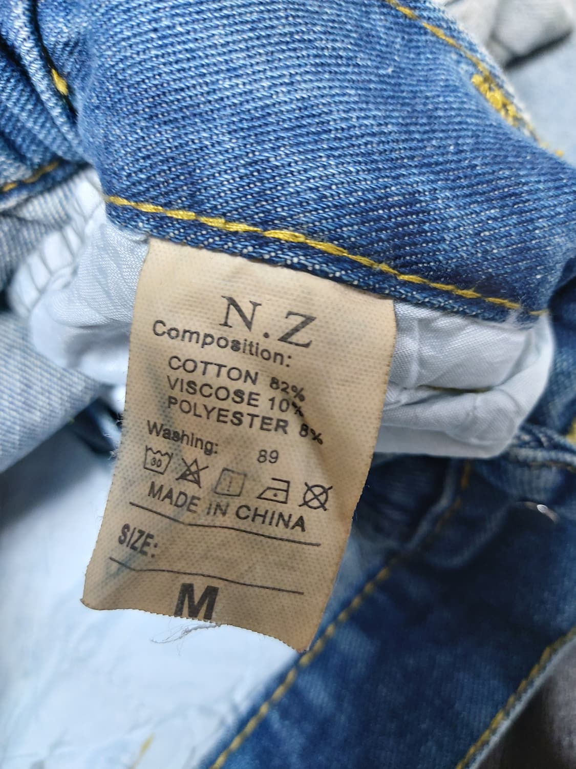 N.Z 와이드핏 워싱 데님 팬츠(M사이즈)새상품 상품이미지3