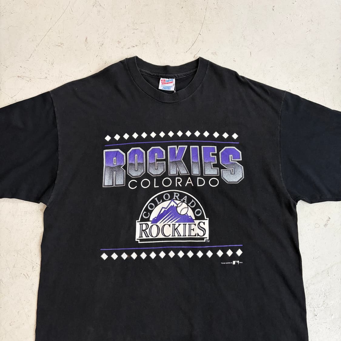 90s USA MLB 콜로라도 로키스 빈티지 반팔티 2XL 상품이미지4