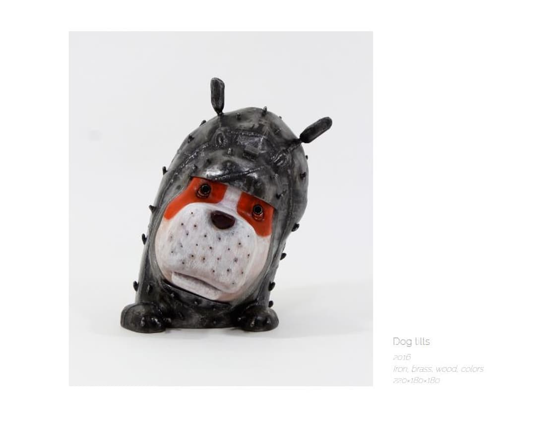 아사히 히토 Dog tilts 스컬프처 작품 Hitto Asai 상품이미지8