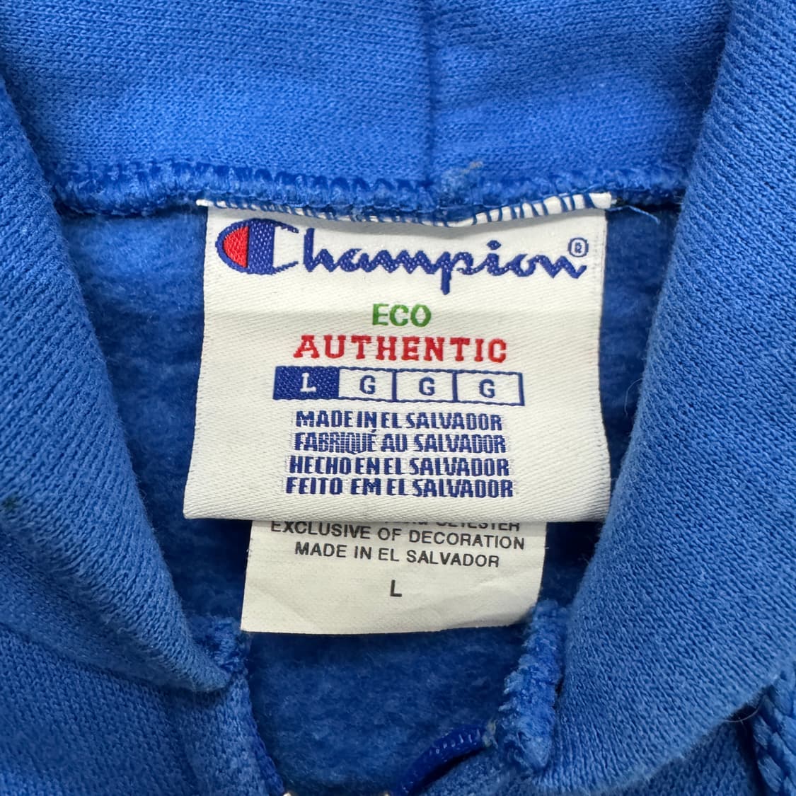 챔피온 빈티지 후드집업 블루 상품이미지5