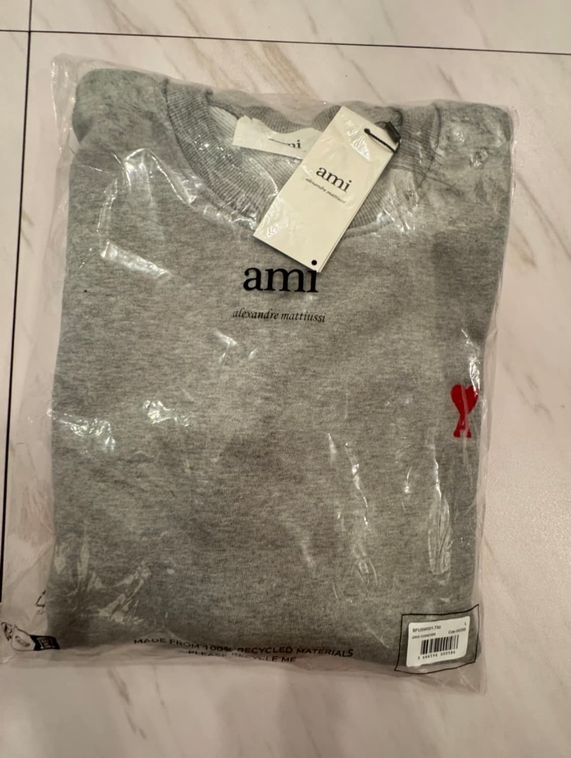 [새상품/QR정품]아미 맨투맨 논기모 스몰로고 남녀공용 3color 상품이미지3