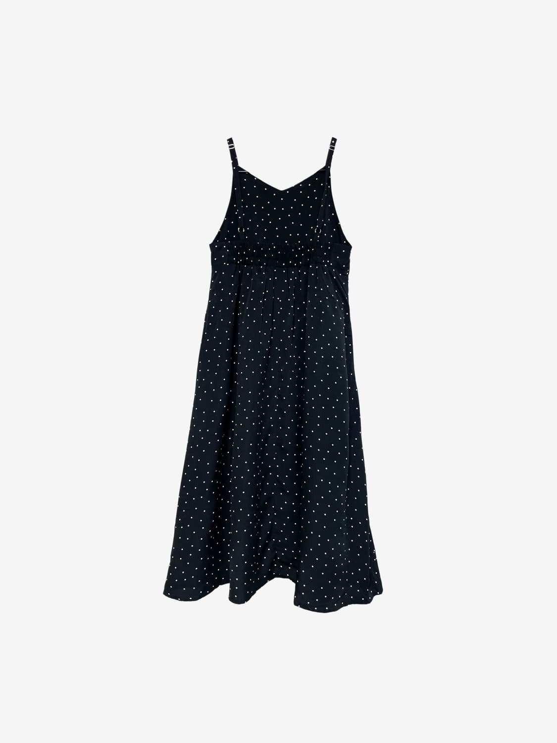 Dot Strap Long Dress - Black 상품이미지6