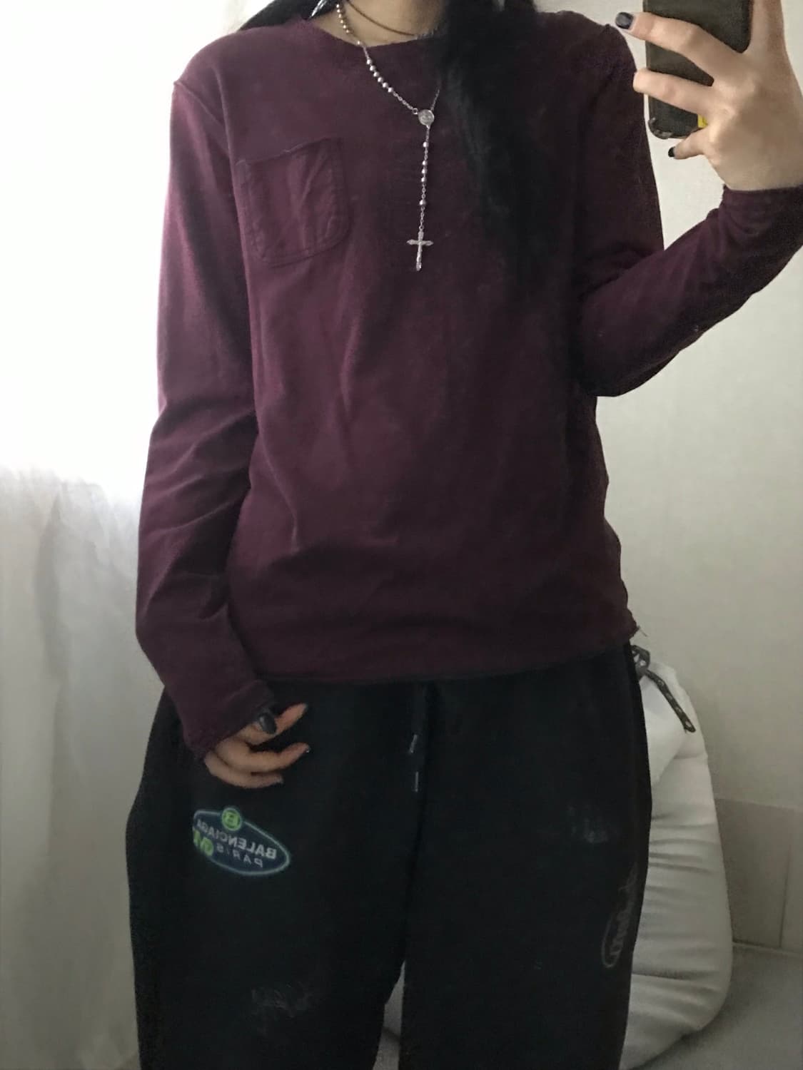 리바이스 버건디 그런지디테일 롱슬리브 상품이미지6