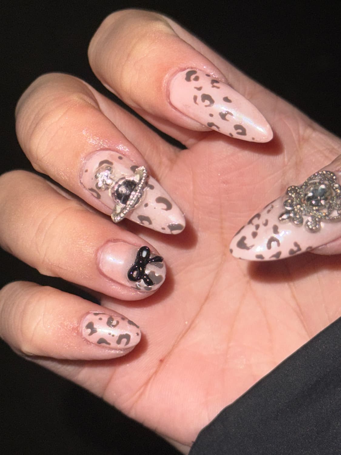 갸루 호피키티 수제네일팁 상품이미지2