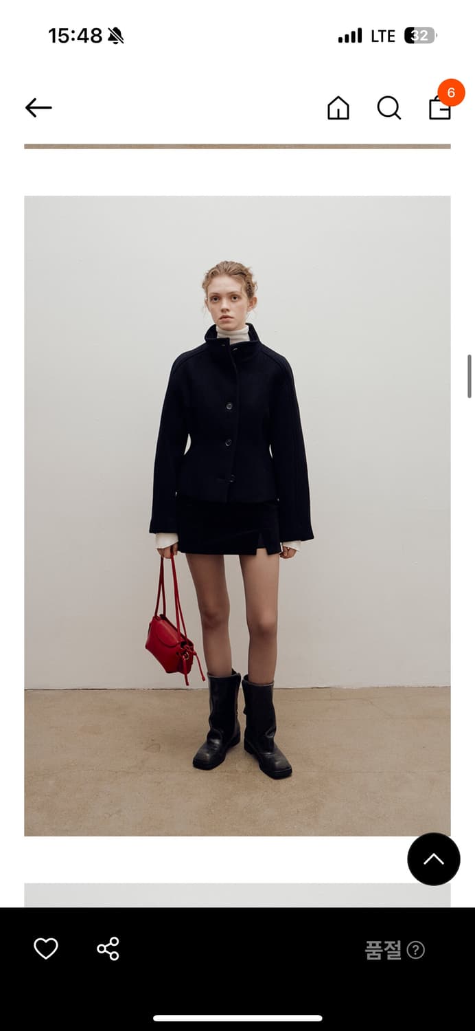 레이브 하이넥 숏 코트 S 상품이미지4