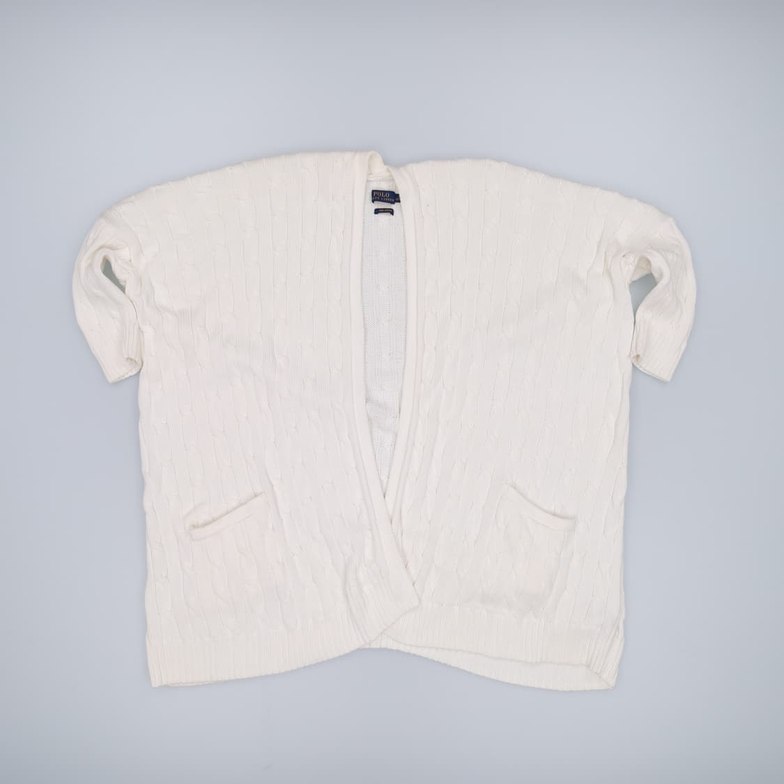 M 폴로 피마코튼 케이블 반팔 니트 가디건 4222 상품이미지1