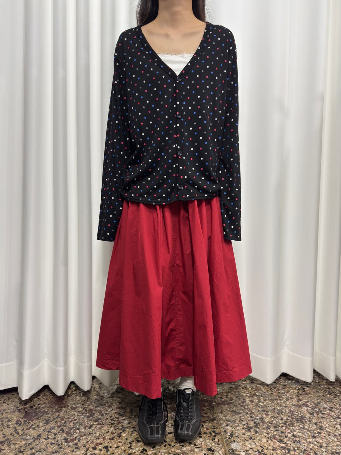 marble sud red belt skirt 상품이미지4