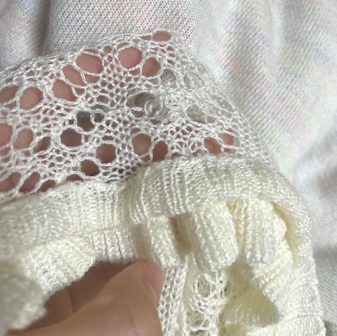 트랄라라  하트 단추 크로쉐 반팔 볼레로 가디건 상품이미지5