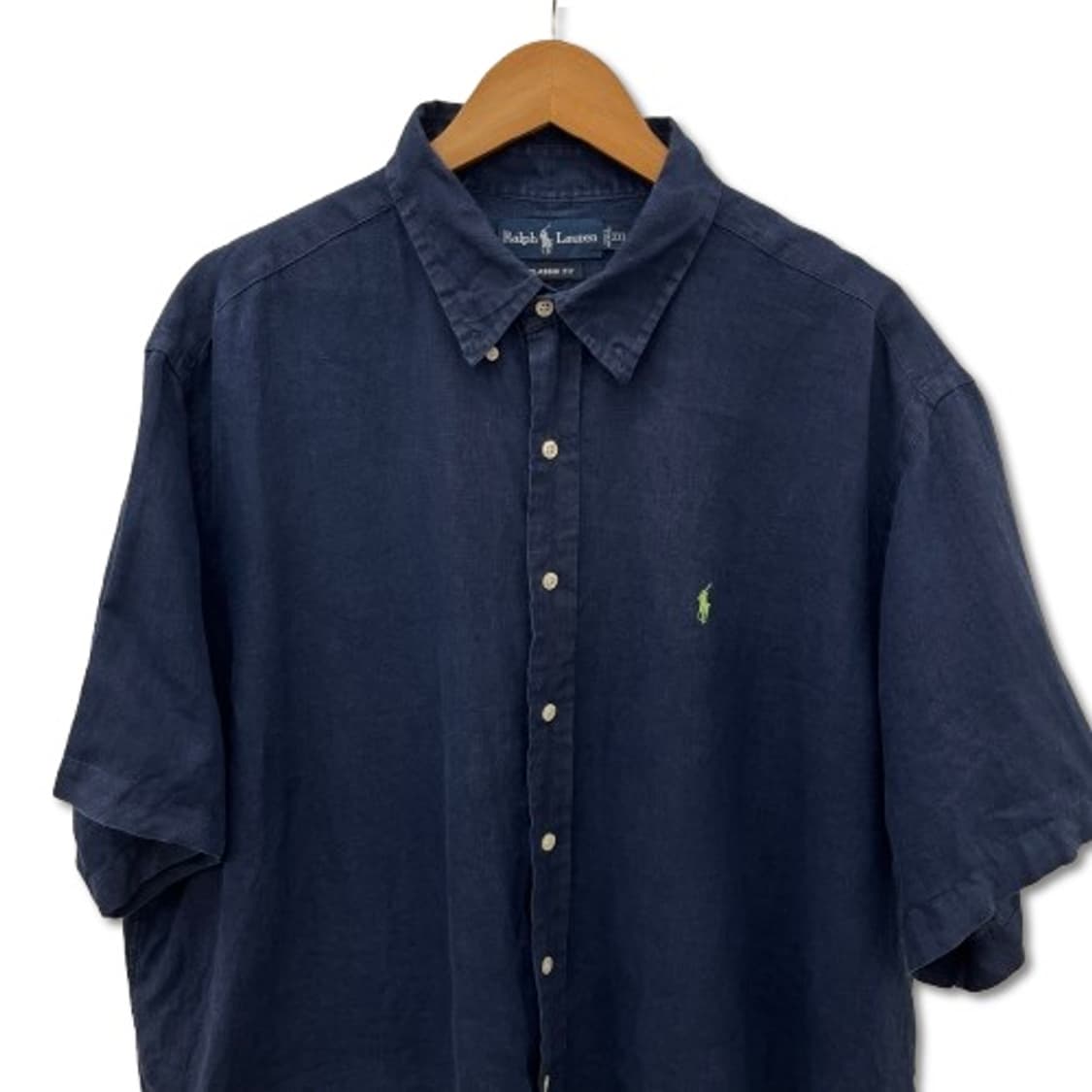 폴로 랄프로렌 네이비 리넨 반팔 셔츠 상품이미지3