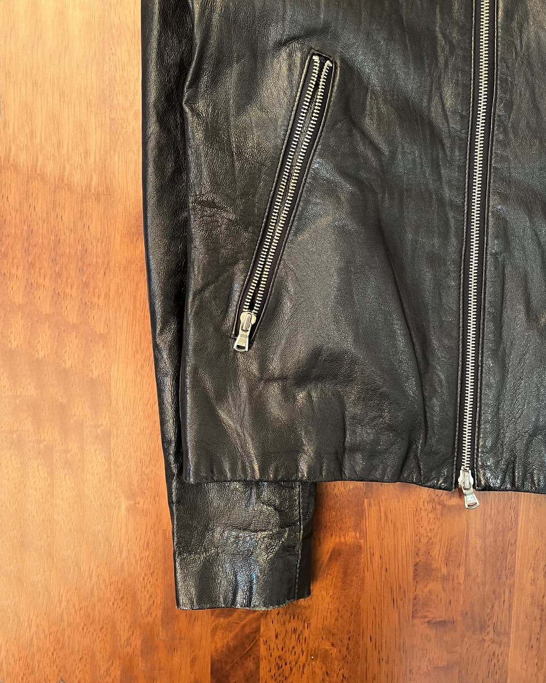 Harlem Rounge 풀집업 레더 후드 재킷 상품이미지5