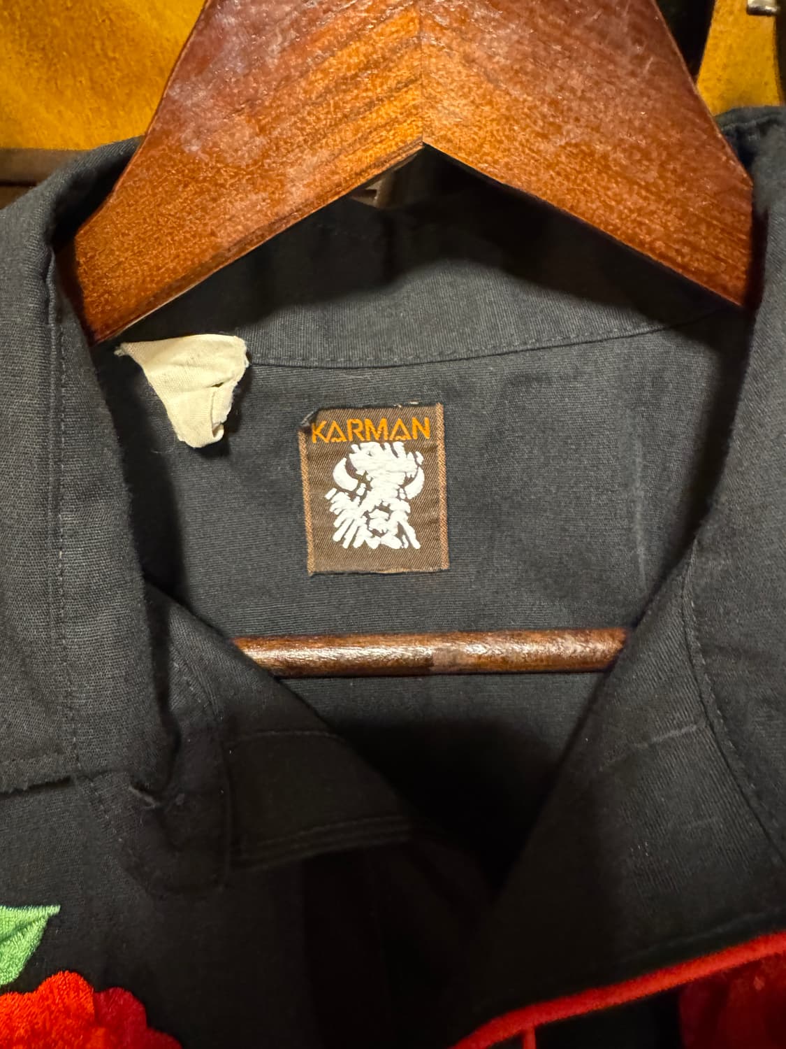 70s KARMAN 장미 자수 웨스턴 셔츠 (XL) 상품이미지4