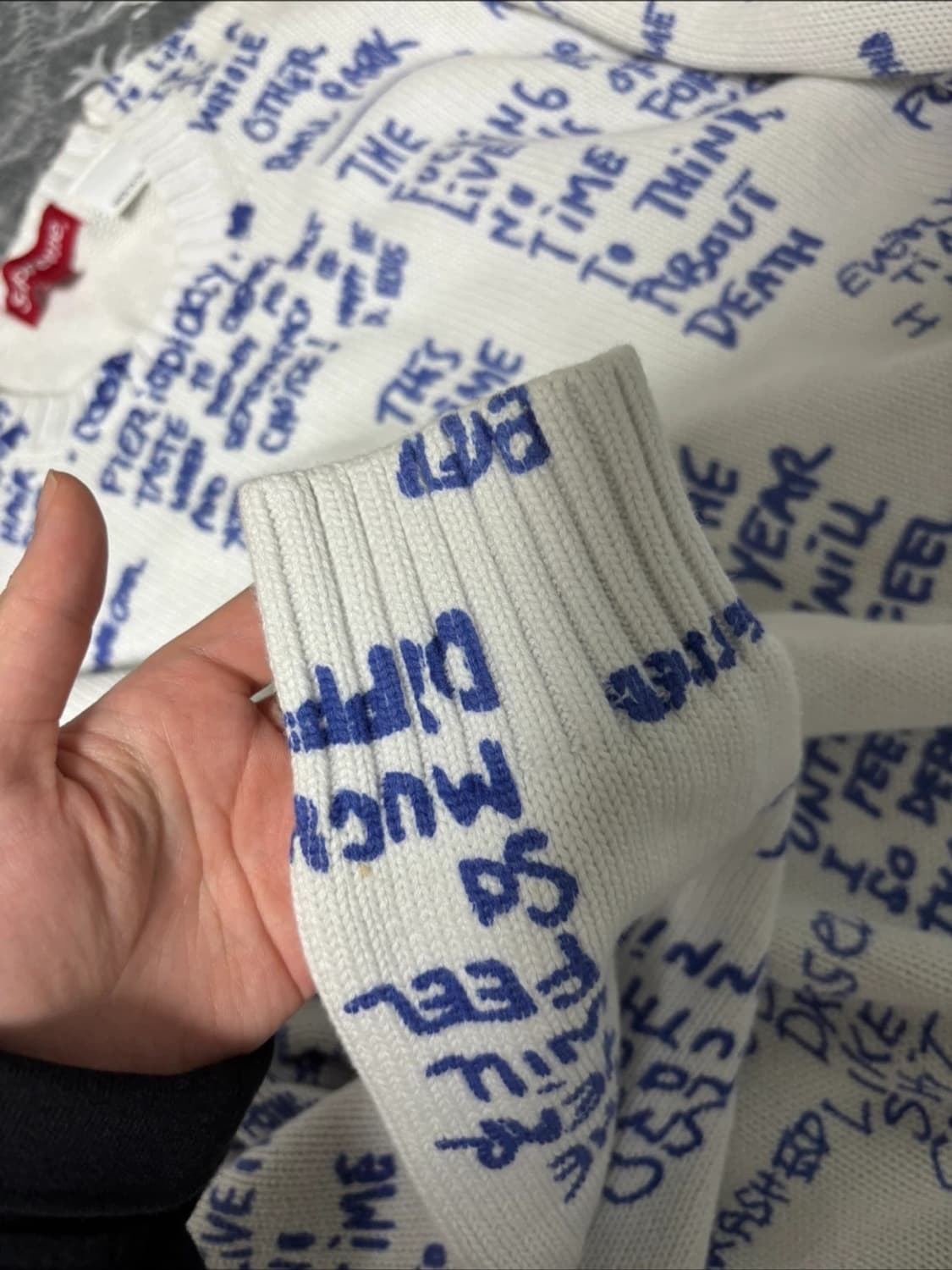 슈프림 곤즈 포엠 스웨터 화이트 상품이미지5