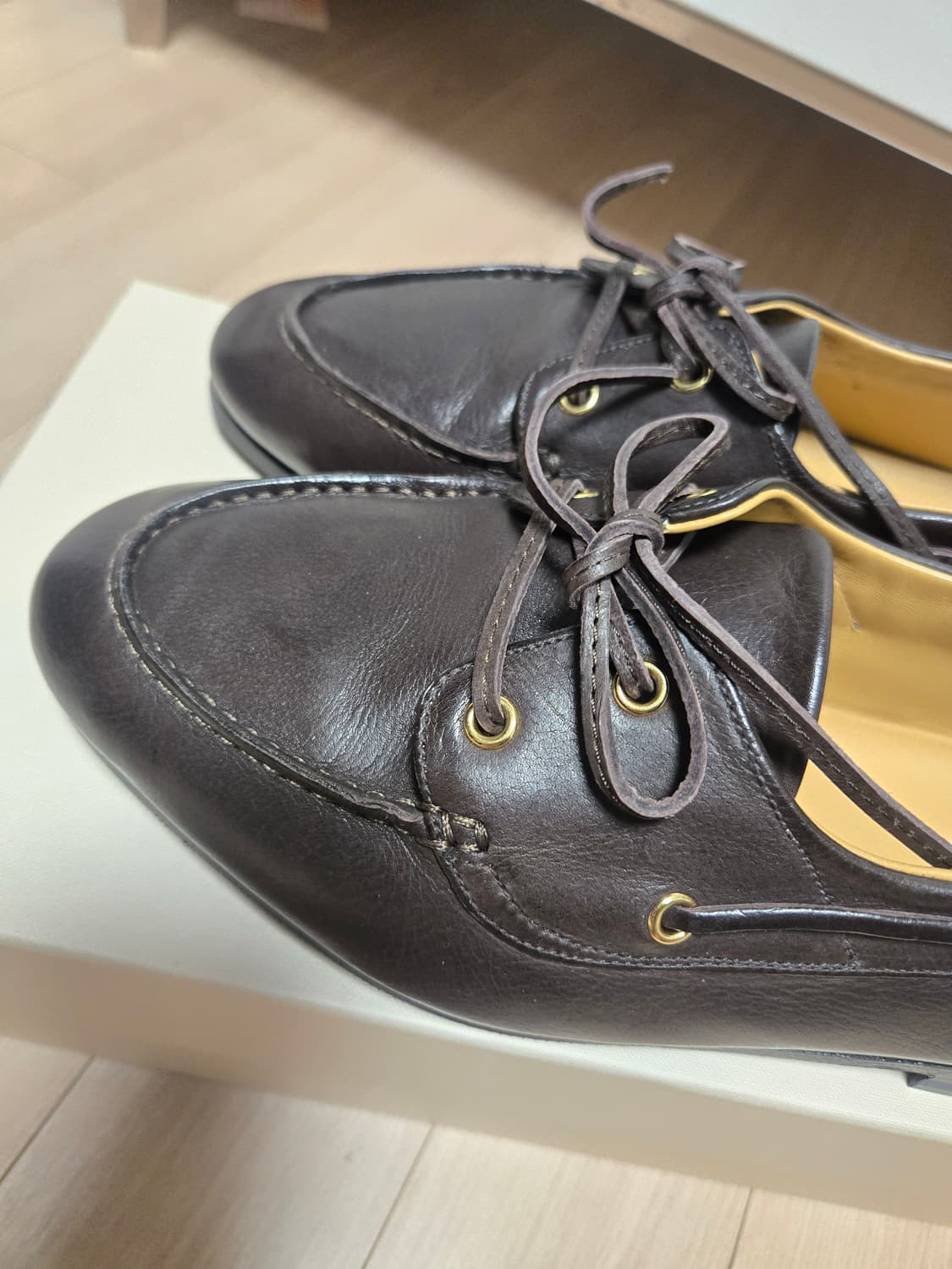 발리 플럼 가죽 로퍼 다크브라운 봉태규 로퍼 상품이미지4