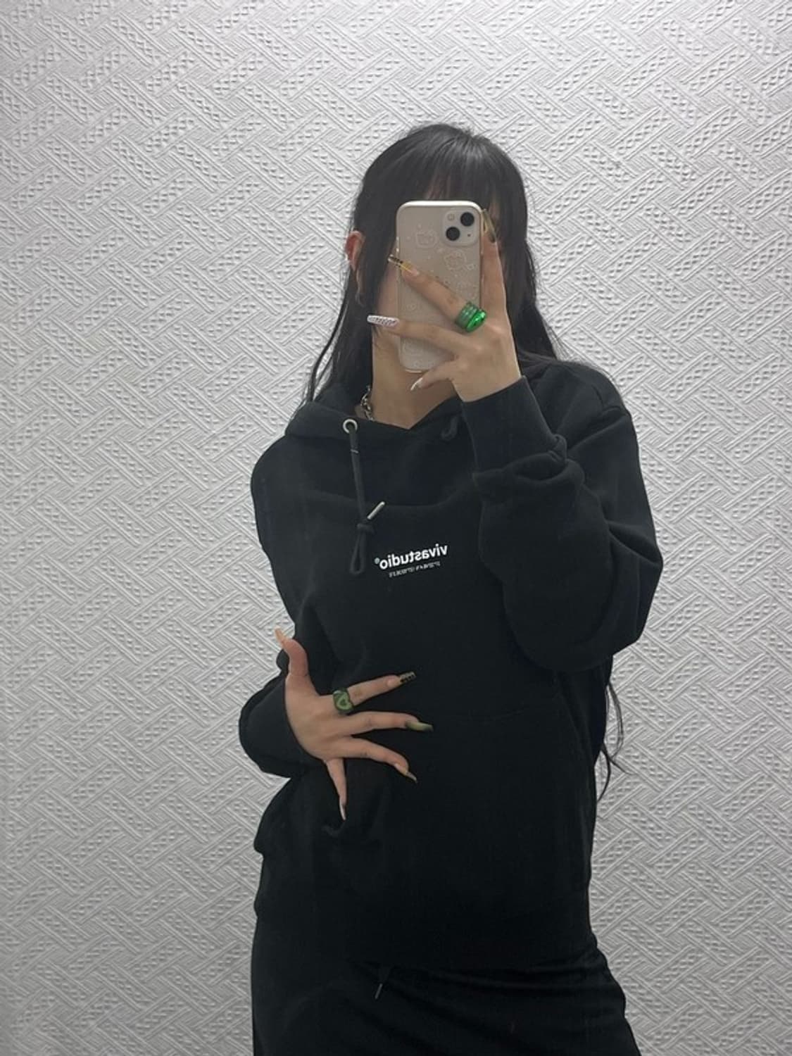 비바스튜디오 빈티지 캐주얼 프린팅로고 후드티 S C08095 상품이미지1