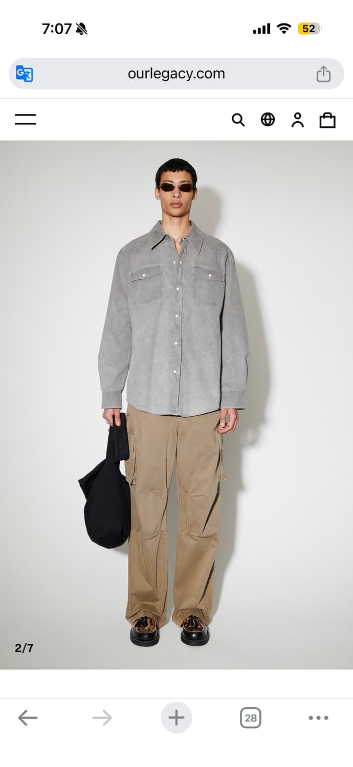 46 아워레가시 프론티어 애틱 카본워시 데님셔츠 르메르 오라리 아프레쎄 상품이미지2