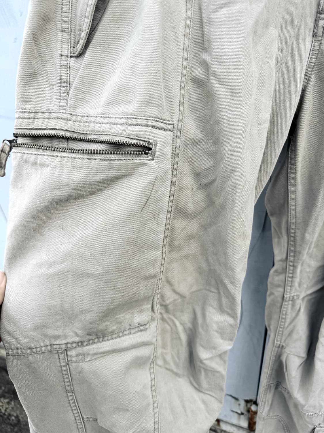 아이보리 지퍼 카고 팬츠 상품이미지2