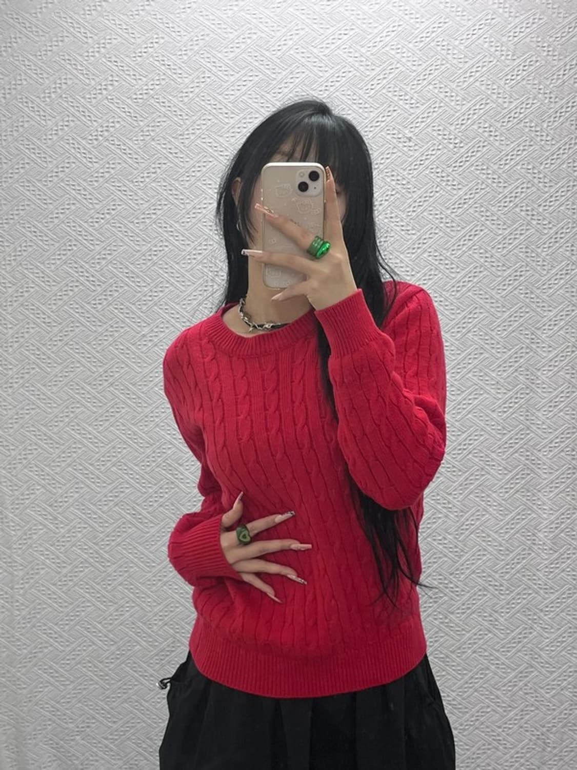 앤더슨벨 빈티지 핀터걸 폭닥 꽈배기 니트 M C08166 상품이미지2