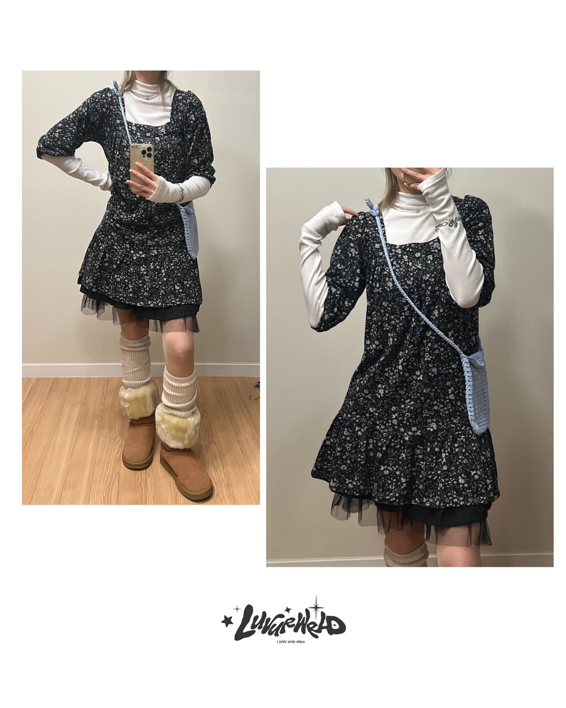 플로럴패턴 원피스 모리걸 갸루  상품이미지6