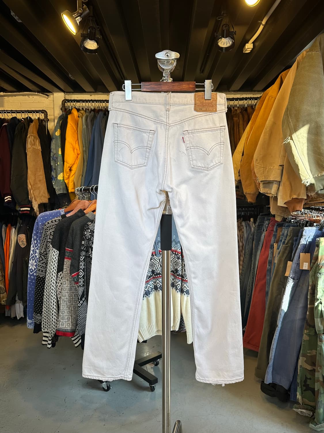 90s 리바이스501 화이트 데님 팬츠 30x30 made in usa 상품이미지2