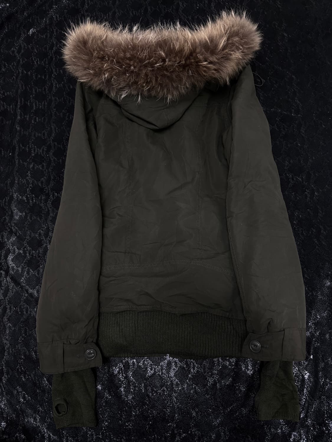 “SLY” 00’s Archive Racoon Fur Khaki Park 상품이미지10