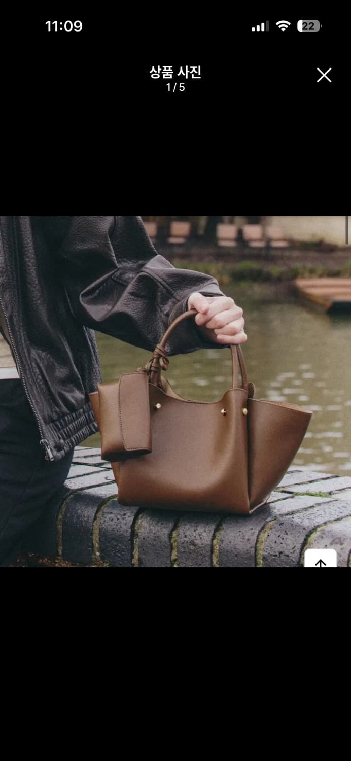 새제품/ 듀푸아 삭 퓨르테 sac purete 토트백 숄더백 다크 코코아 상품이미지1