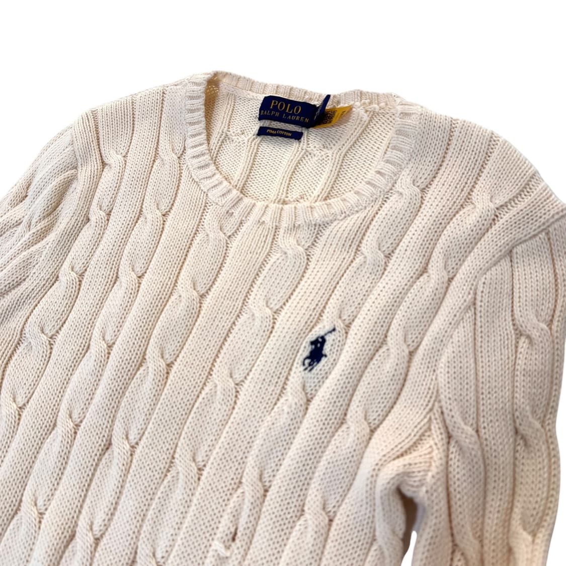 신형 여성 QR라벨 폴로 랄프로렌 아이보리 꽈배기 니트 상품이미지2