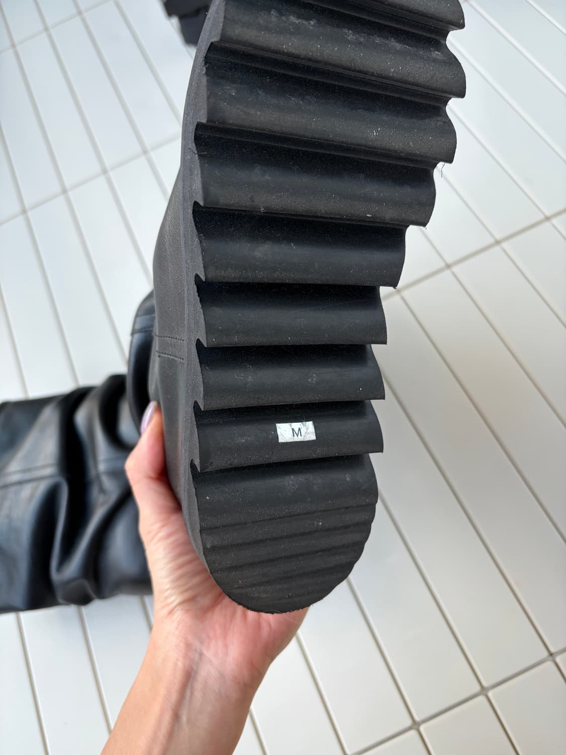 Zucca black leather slouch boots 상품이미지6