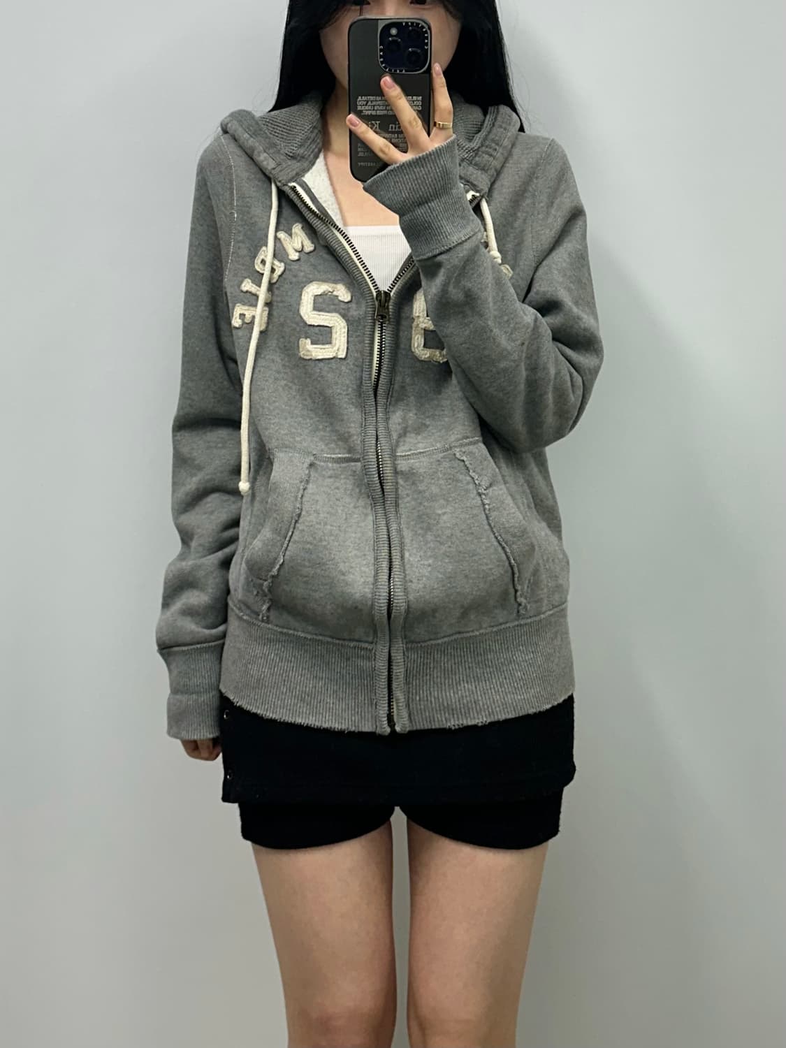 아베크롬비 y2k 와투케 그레이 빈티지 디테일 후드집업 상품이미지1