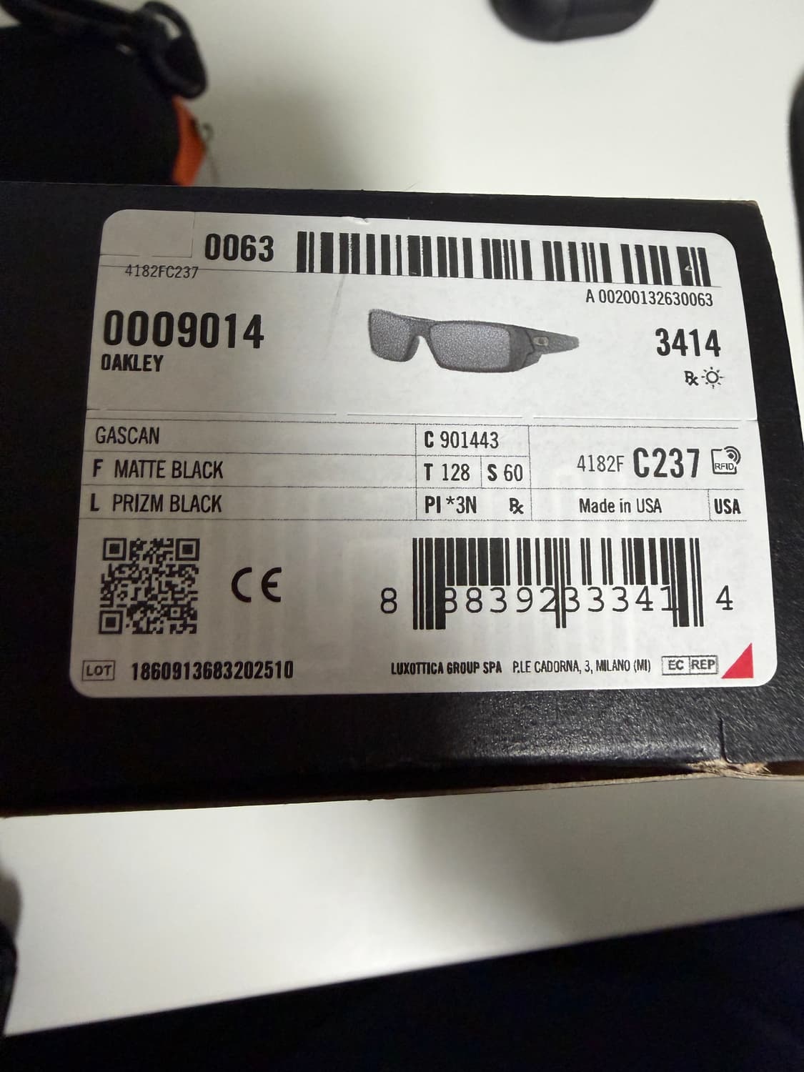 새상품) 오클리 가스캔 매트블랙 프레임 프리즘 블랙 렌즈 상품이미지2