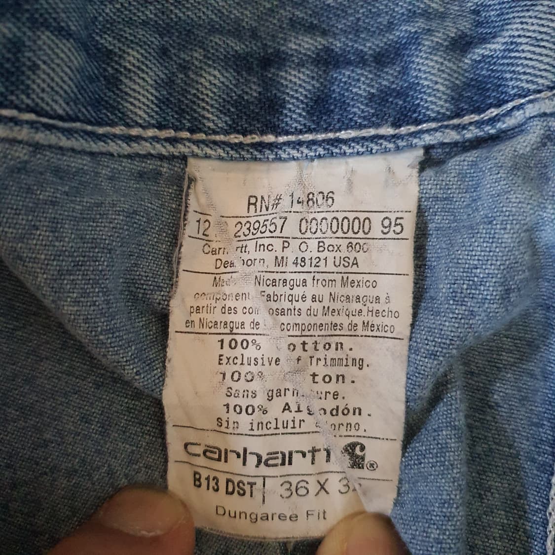 칼하트 B13 DST카펜터 데님 팬츠 No.39 상품이미지5
