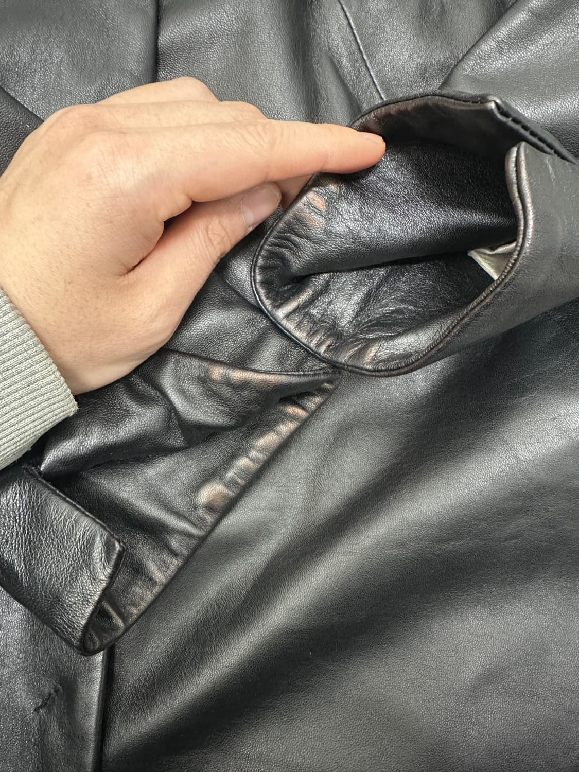 데무 박춘무 여성 양가죽 롱코트 블랙 85사이즈 상품이미지10