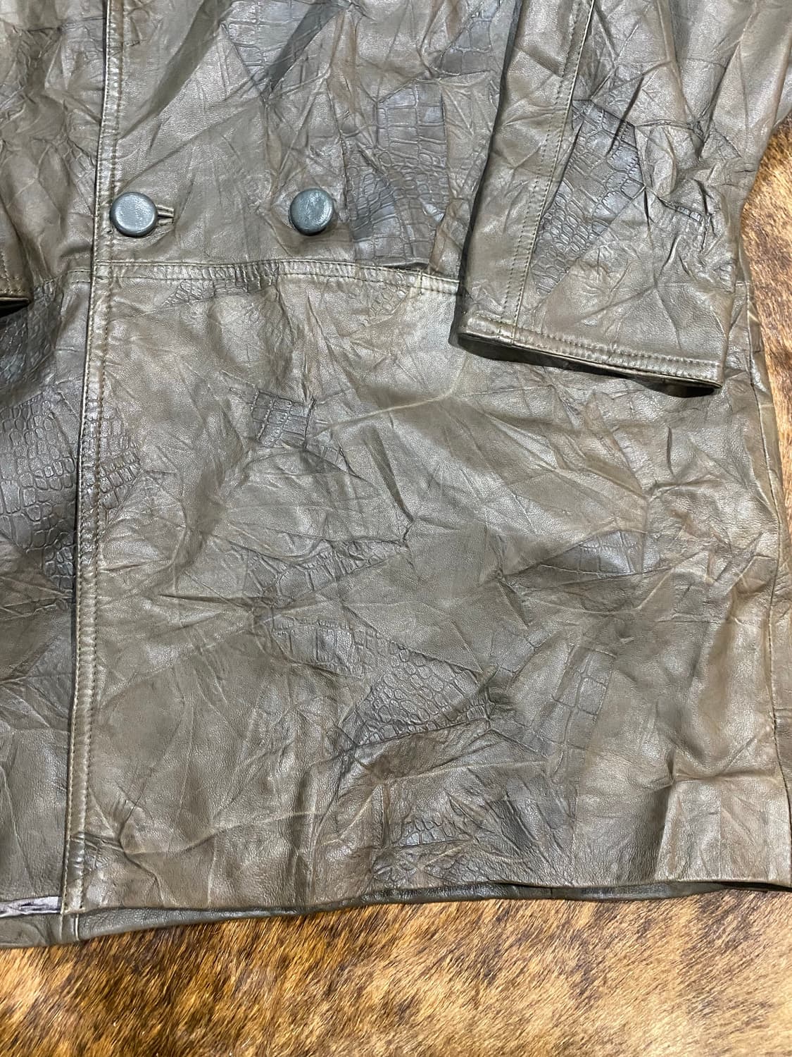 VTG leather double jacket 상품이미지3