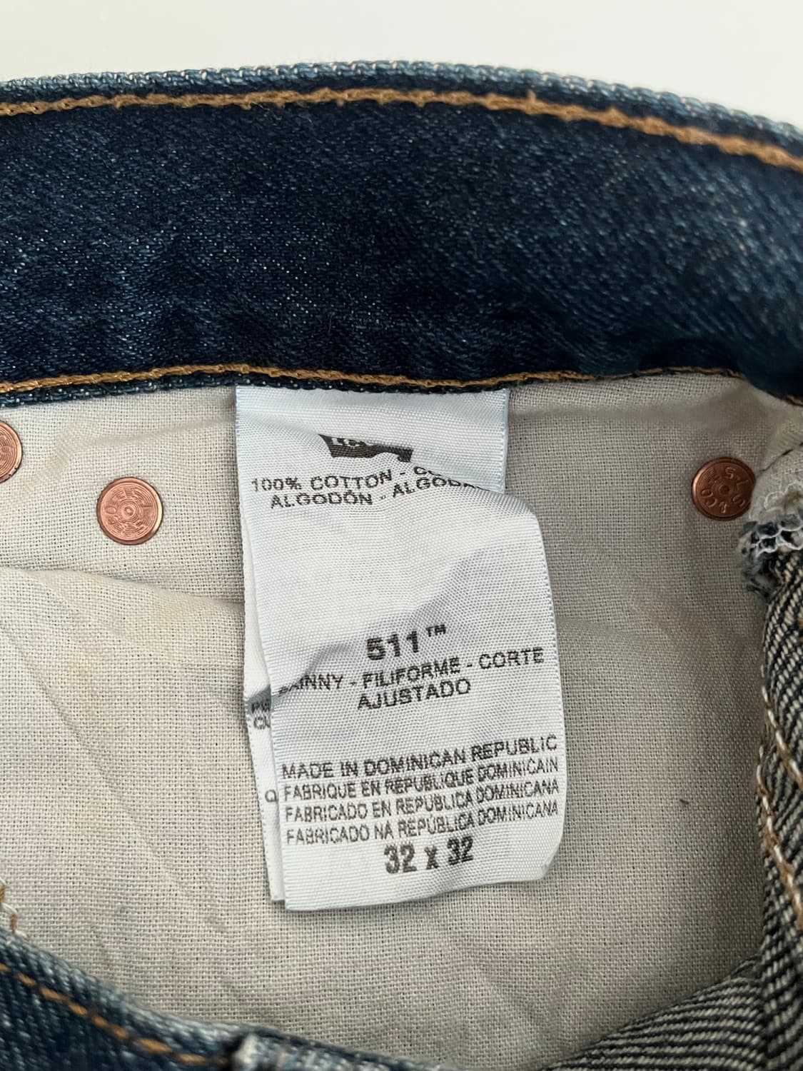 32) 리바이스 511 스키니 데님 팬츠 진청 상품이미지6