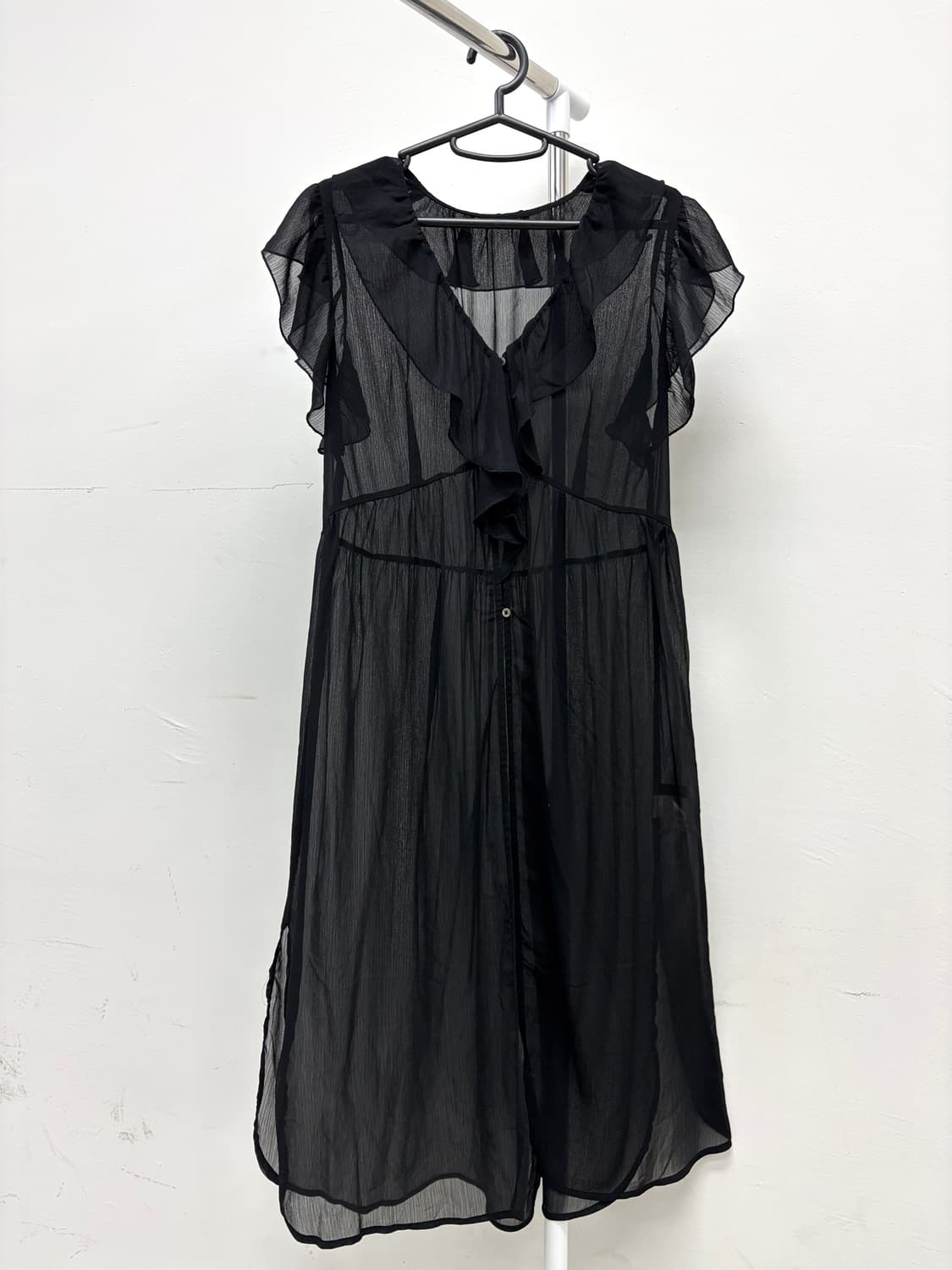 빈티지 블랙 시스루 원피스 가디건 상품이미지5