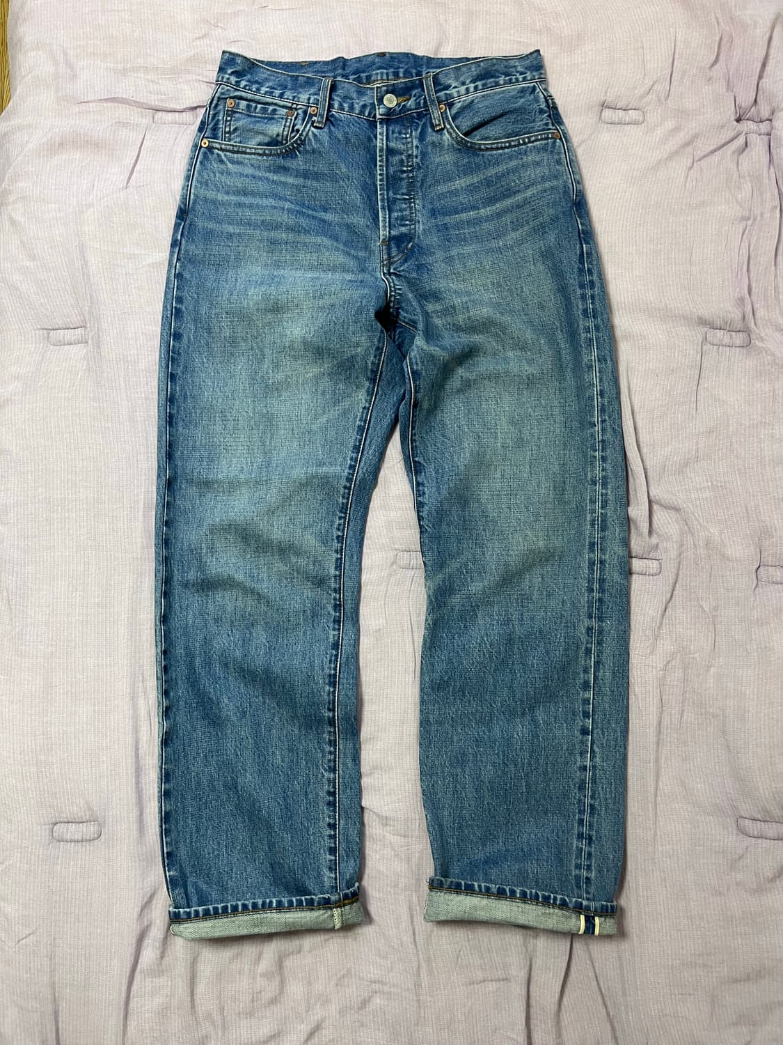 아웃스탠딩 30s 셀비지 데님 팬츠 라이트 블루 상품이미지2