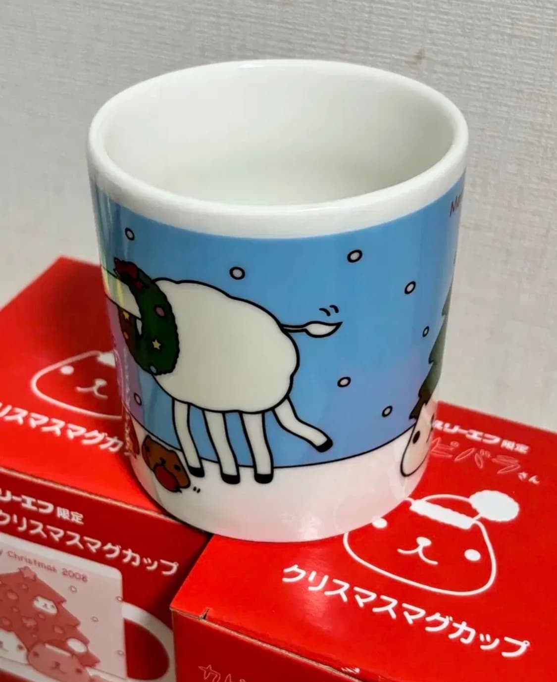 카피바라상 2008년 한정 메리 크리스마스 머그컵 고전 빈티지 식기 상품이미지3