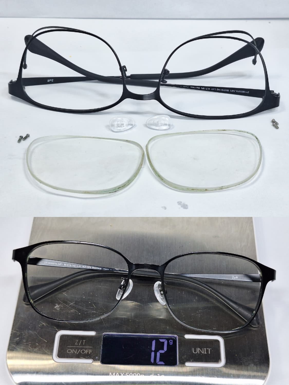 Zoff ZY192G07A 블랙 스테인리스 웰링턴 안경 안경테/빈티지 상품이미지3