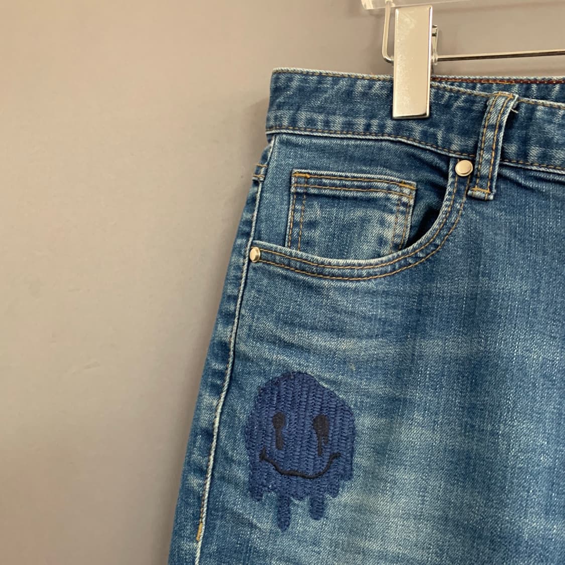 32인치 커스텀멜로우 자수 스판 데님 청바지 상품이미지7